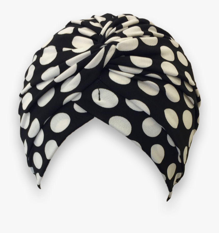 Black And White Spot Shower Turban - Beanie, HD Png Download, Free Download