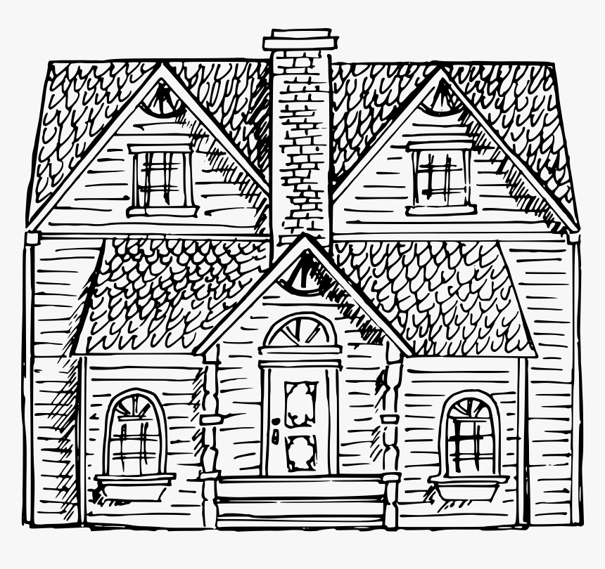 Black And White Victorian House Clip Art At Clker - Victorian House Easy To Draw, HD Png Download, Free Download
