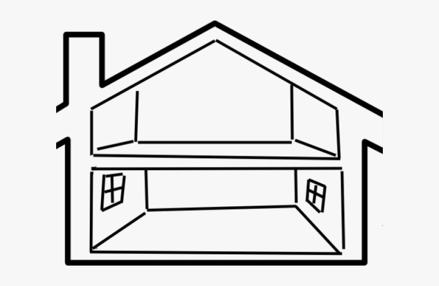 White House Clipart House Number - Black And White Inside House Clipart, HD Png Download, Free Download