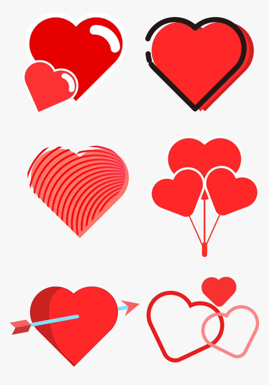 E Commerce Elements Valentine Day Red Love Png And - Heart, Transparent Png, Free Download