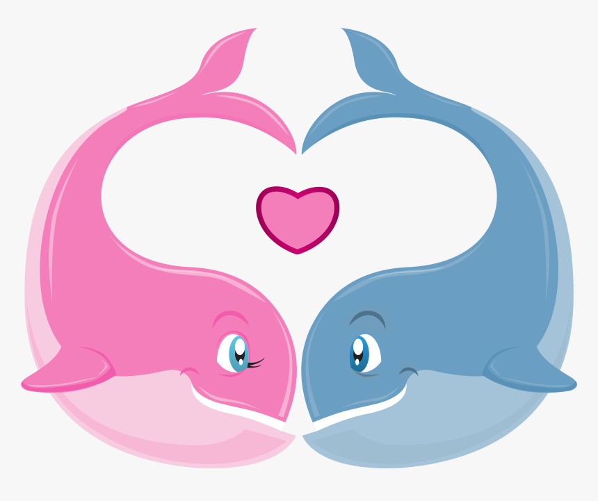 Valentine"s Day Clipart Valentine Couple - Whales Couple, HD Png Download, Free Download