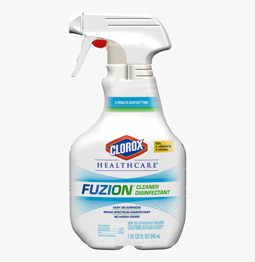 Fuzion Spray Cleaner Disinfectant Unscented 32 Oz - Bottle, HD Png Download, Free Download