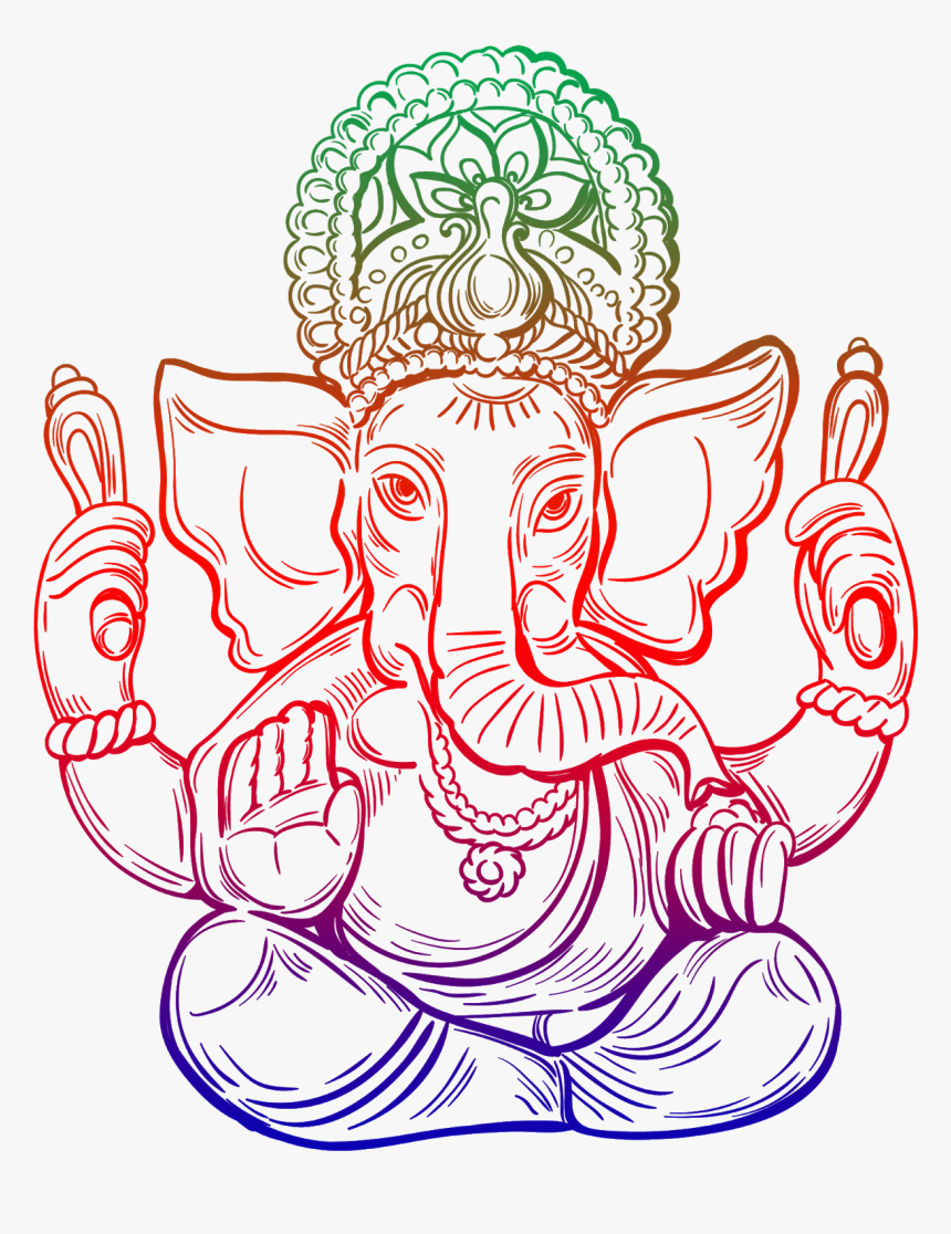 Png Lord Vinayaka Images - Dios Ganesha En Blanco Y Negro, Transparent Png, Free Download