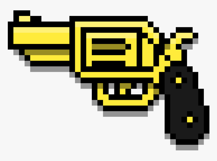 Pixilart Golden Transparent Background - Weapon Pixelart, HD Png Download, Free Download