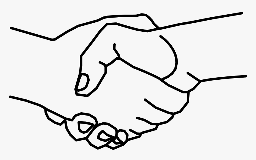 Hand Emoji Clipart Handshake - Hand Shake Drawing Easy, HD Png Download, Free Download