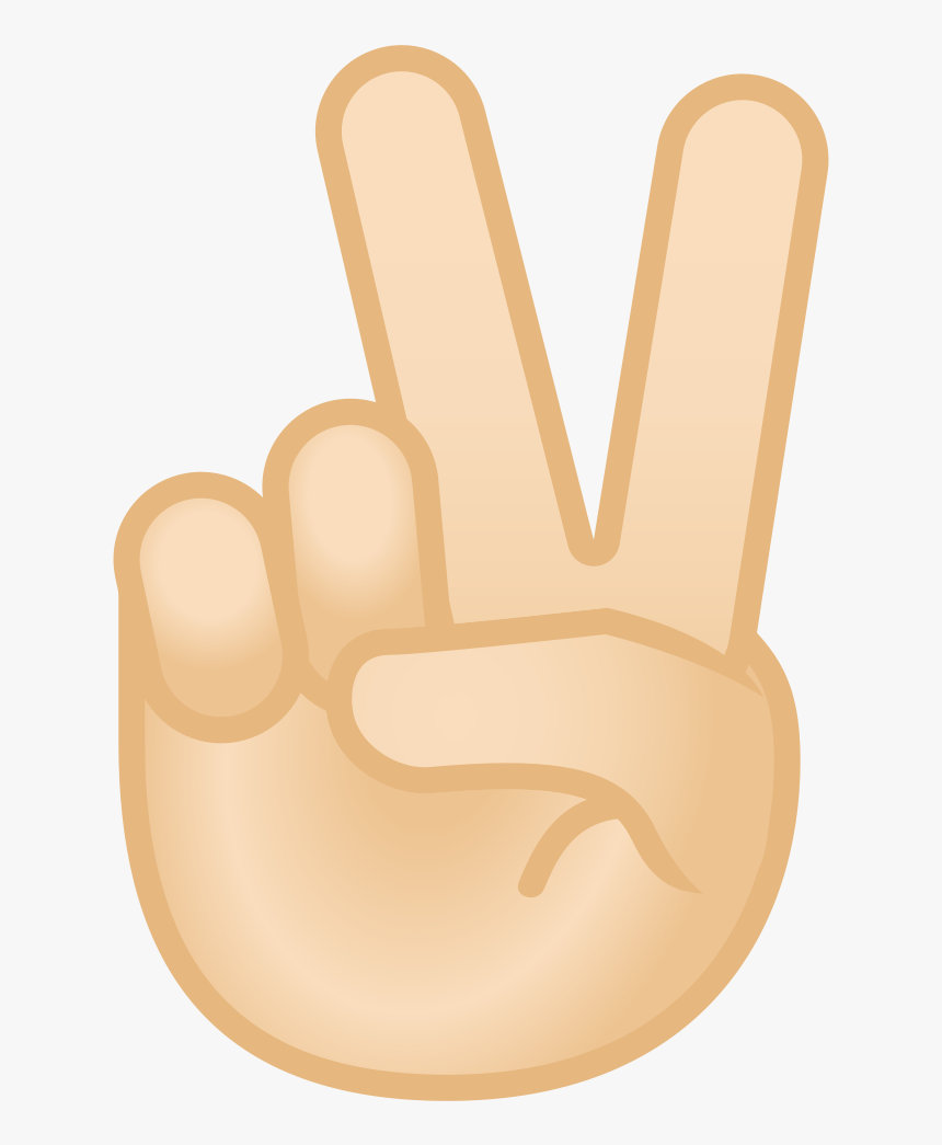Victory Hand Light Skin Tone Icon - Emoji Victory Png, Transparent Png, Free Download