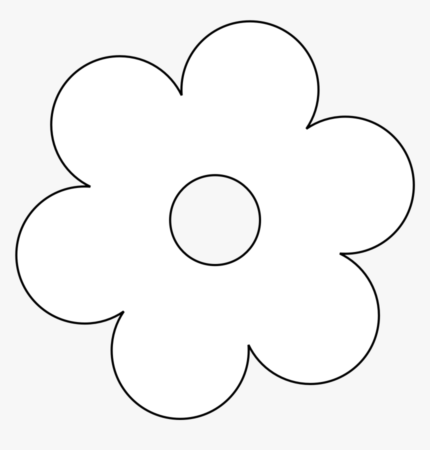 Flower Black And White Simple - Flower Clipart Black And White, HD Png Download, Free Download