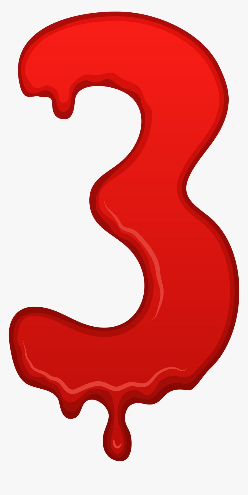 Bloody Number Three Png Clip Art Image - Bloody Blood Number Font, Transparent Png, Free Download