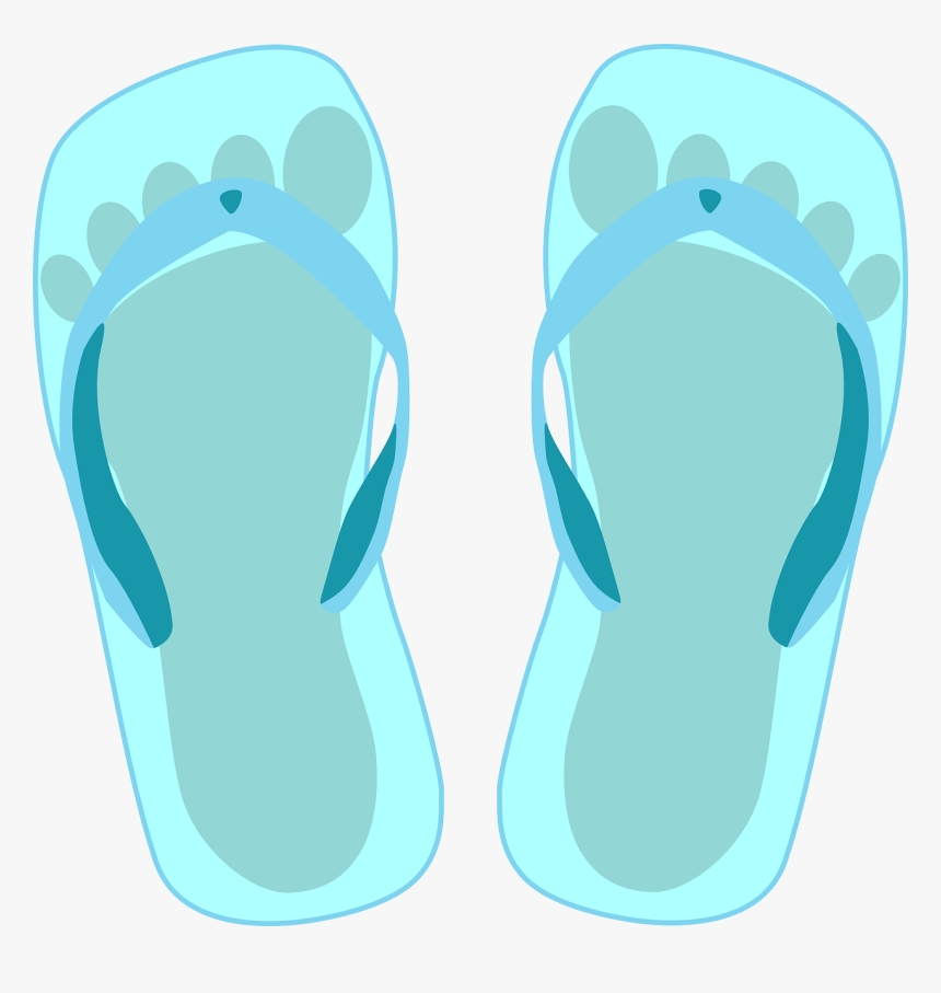 Thong Light Blue With Footprint Png Images - Tsinelas Clip Art, Transparent Png, Free Download