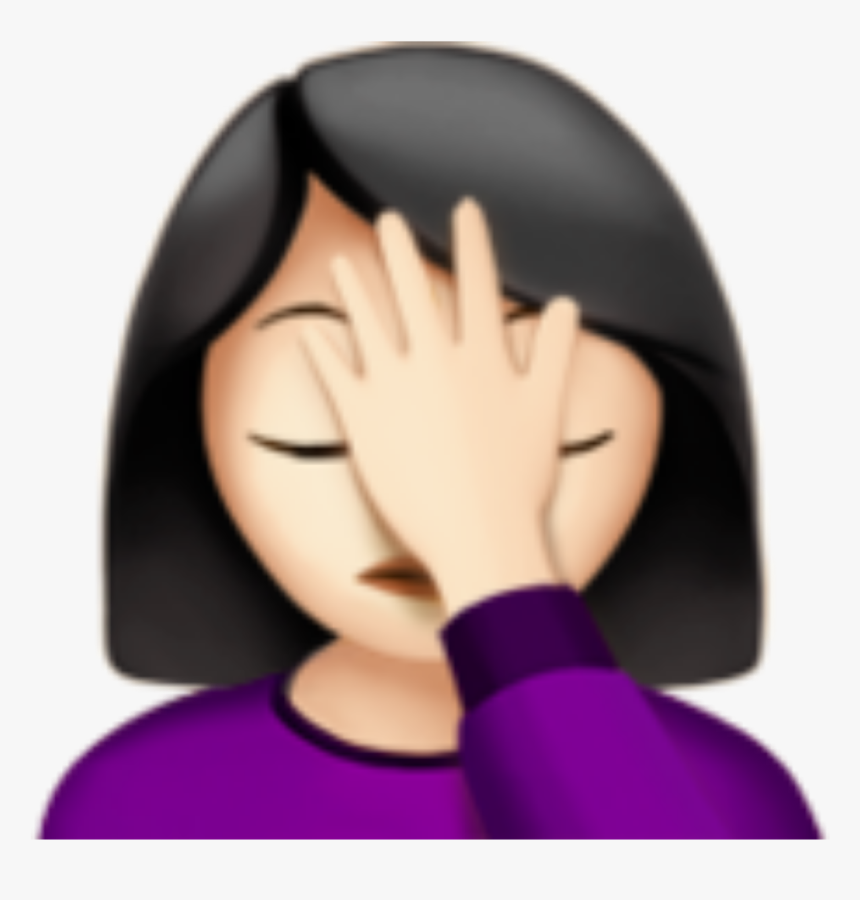 Facepalm Emoji Png - Emoji Girl With Hand On Face, Transparent Png, Free Download