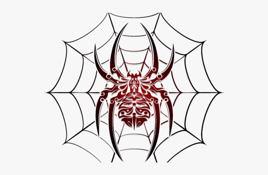 Spider Web Clipart Art Deco - Spider And Web Tattoo Designs, HD Png Download, Free Download