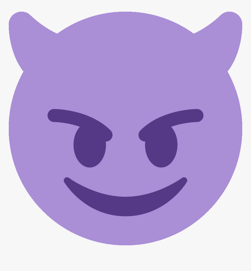 Evil Smile Png Bad Devil Emoji Emoticon Source - Devil Emoji, Transparent Png, Free Download