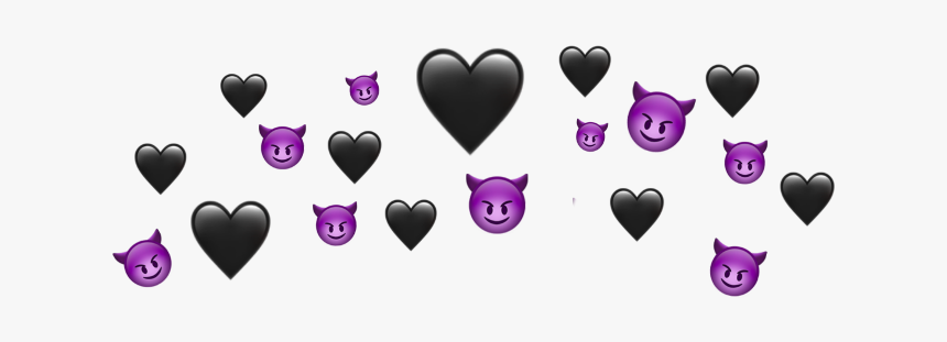 #devils #devilemoji #emoji #devil #heart #blackheart - Devil Crown Photo Editor, HD Png Download, Free Download
