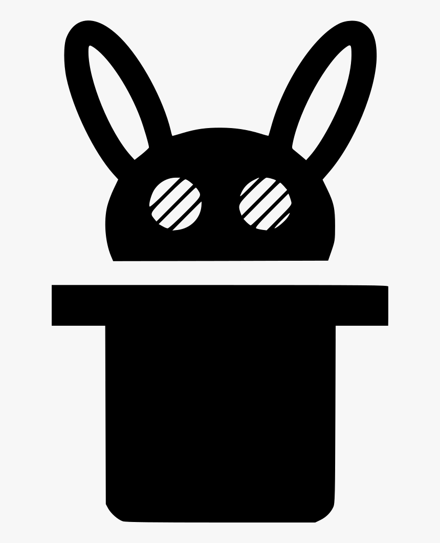 Magic Wand Hat Wizard Rabbit - Black Rabbit In A Hat Png, Transparent Png, Free Download