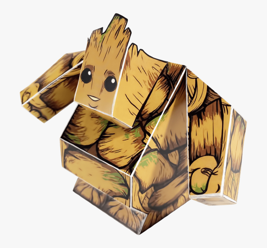 Groot, Rocket Raccoon And Baby Groot Set Of Diy Paper - Illustration, HD Png Download, Free Download