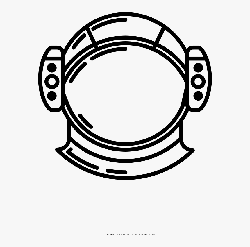 Space Helmet Coloring Page - Circle, HD Png Download - kindpng