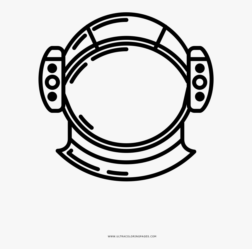 Space Helmet Coloring Page - Circle, HD Png Download, Free Download