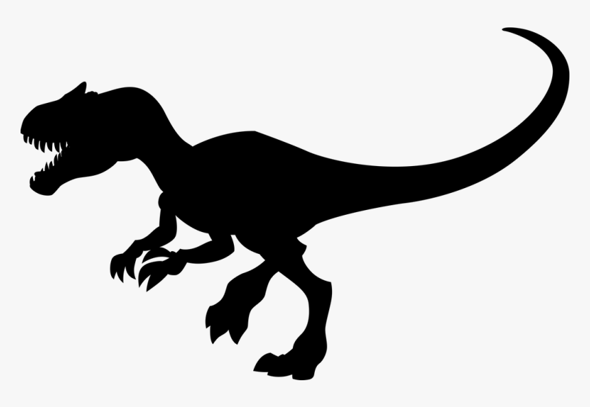 Velociraptor Clip Art Tyrannosaurus Silhouette Character - Silhouette Velociraptor Clipart, HD Png Download, Free Download