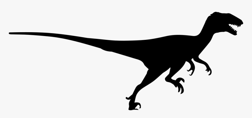 And White - Velociraptor Silhouette Png, Transparent Png, Free Download