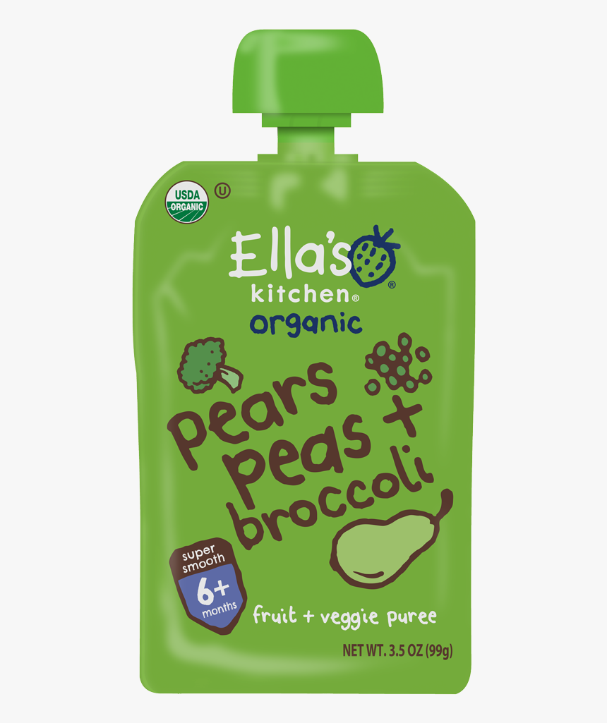 Pear Peas Broccoli - Ella Kitchen Broccoli Pears Peas, HD Png Download, Free Download