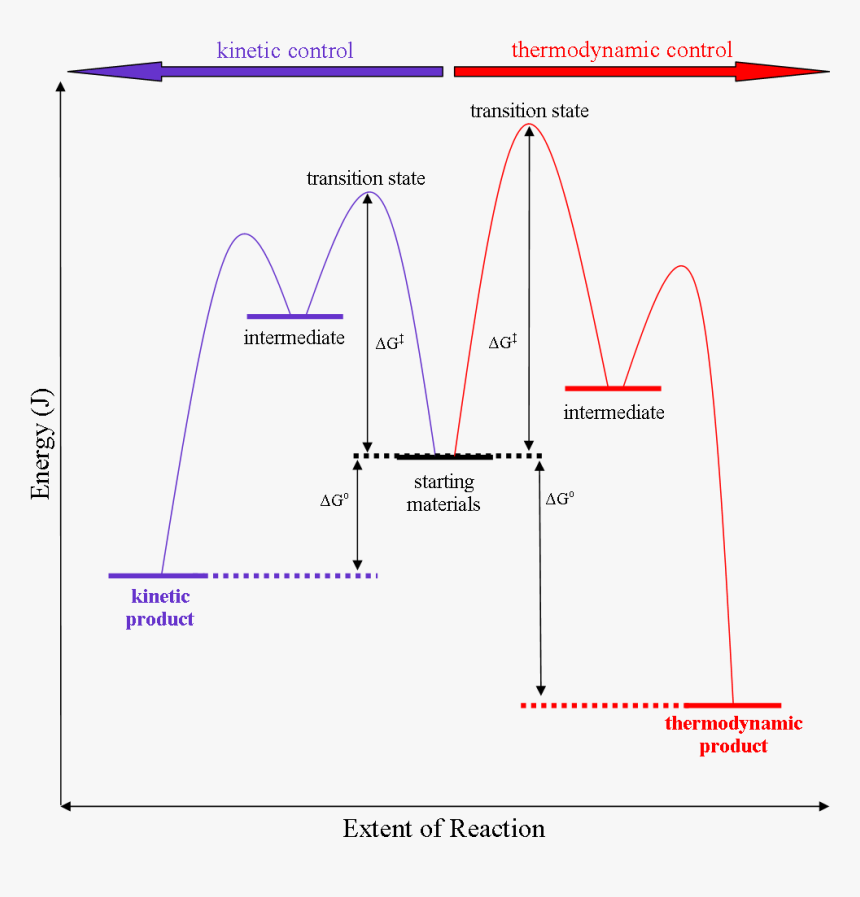 Thermodyamic Versus Kinetic Control - Thermodynamic Vs Kinetic, HD Png Download, Free Download