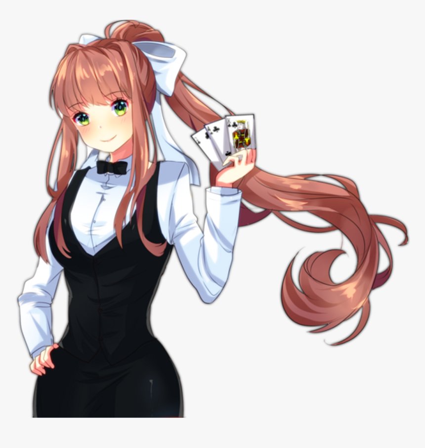 By Nirio Ddlc Doki Doki Literature Club Monika - Cartoon, HD Png Download, Free Download