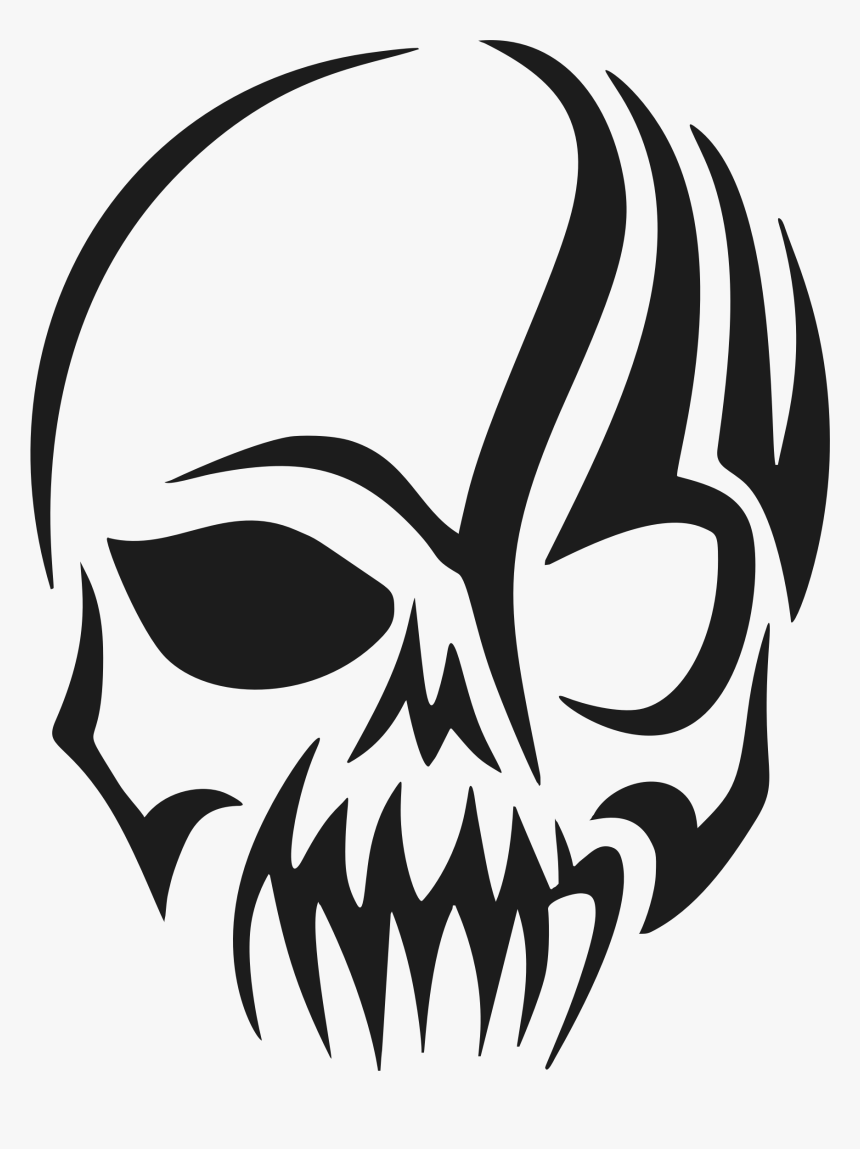 Drawing Skull Art Clip Art - Tribal Skull Drawing, HD Png Download, Free Download