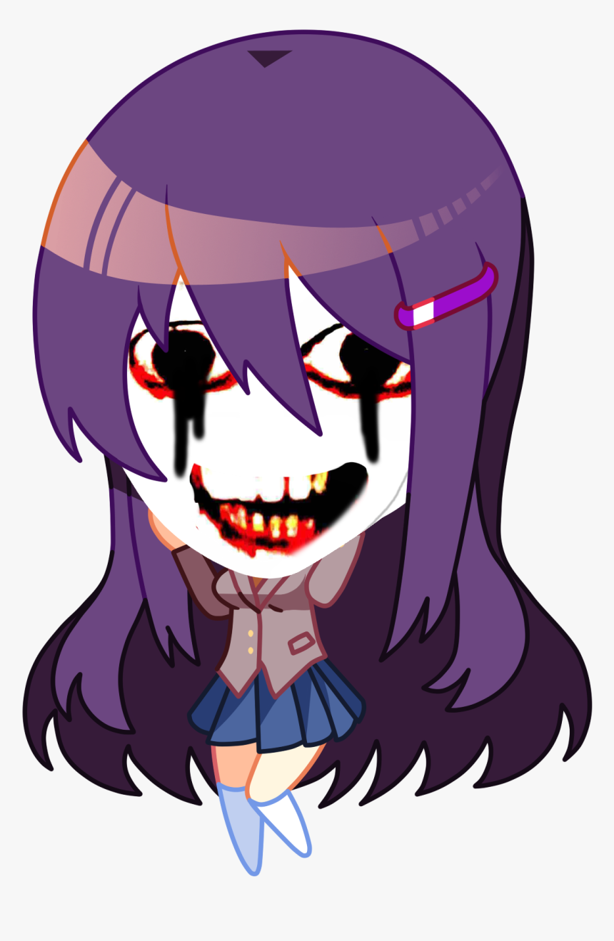 Oc Fanarthd Spooky Yuri Chibi Face Png Scary Chibi - Doki Doki Literature Club Yuri Character, Transparent Png, Free Download