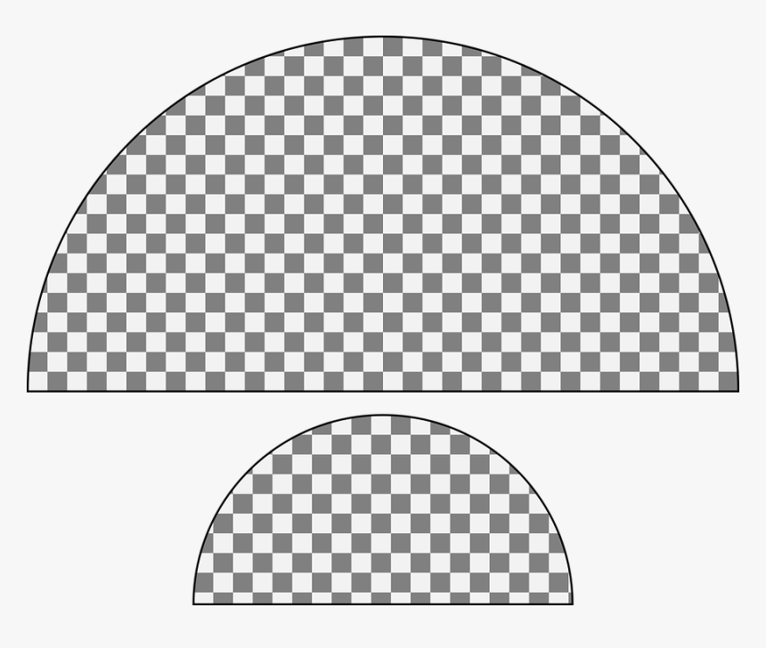 Semicircle, Half Circle, Half-circle - Black And White Plates, HD Png Download, Free Download