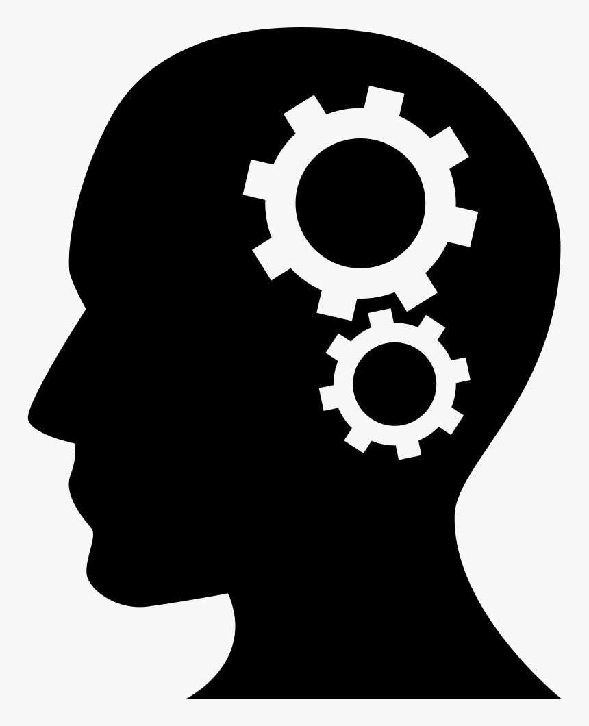 Human Head Silhouette With Cogwheels - Thinking Head Icon, HD Png Download, Free Download