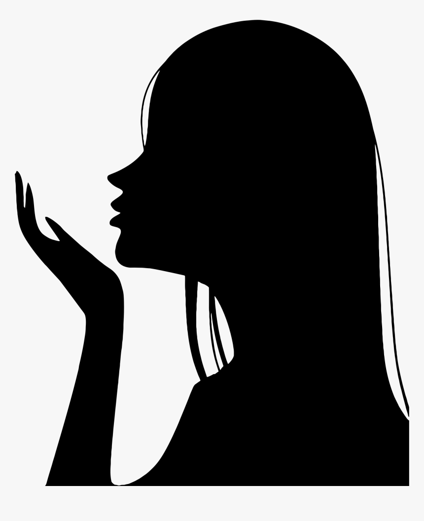 Female Girl Human Free Picture - Girl Blowing A Kiss Silhouette, HD Png Download, Free Download