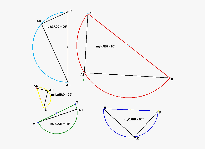 Semi Circle Shape - Pythagoras Theorem With Semicircles, HD Png Download, Free Download