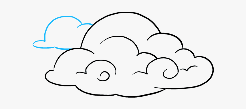 Cloud Drawing Barca Selphee - Draw Clouds, HD Png Download, Free Download