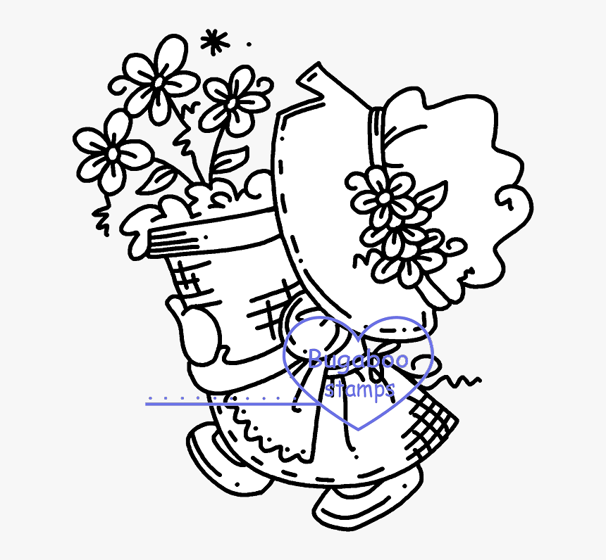 Fancy Flowers Bugaboo Stamps - Line Art, HD Png Download, Free Download