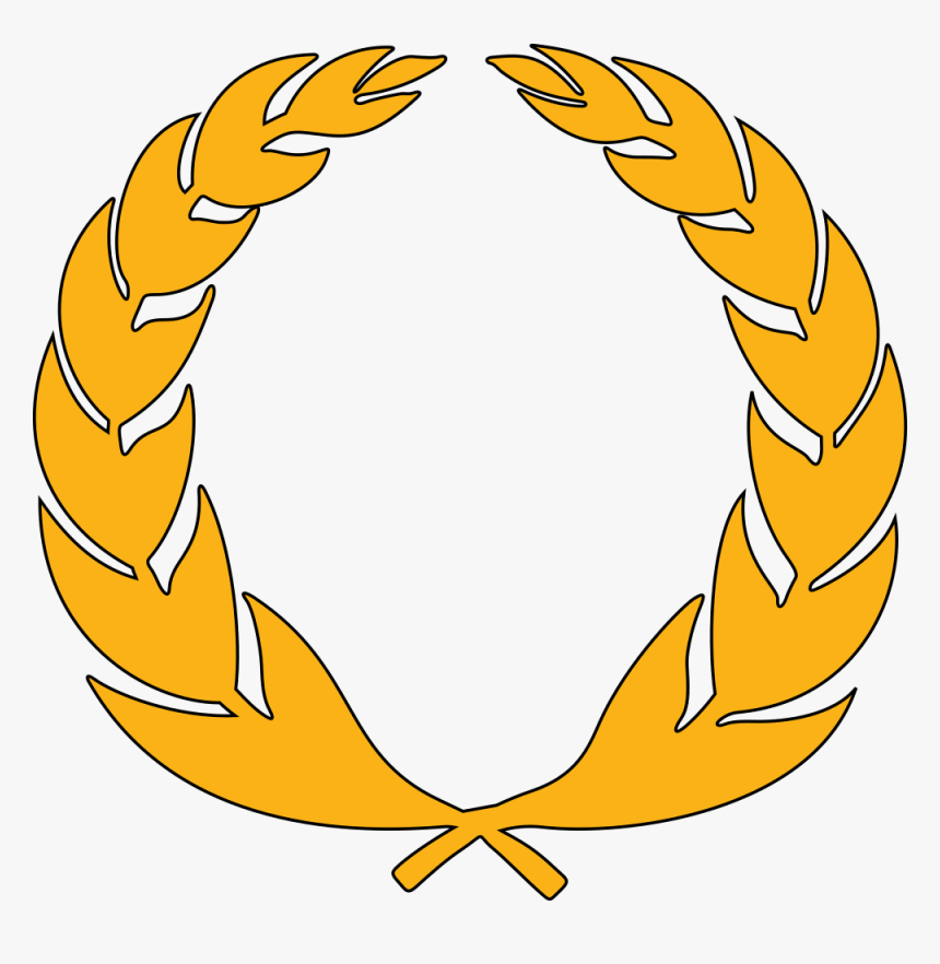 Stylised Laurel Wreath - Corona De Laurel Amarilla, HD Png Download, Free Download