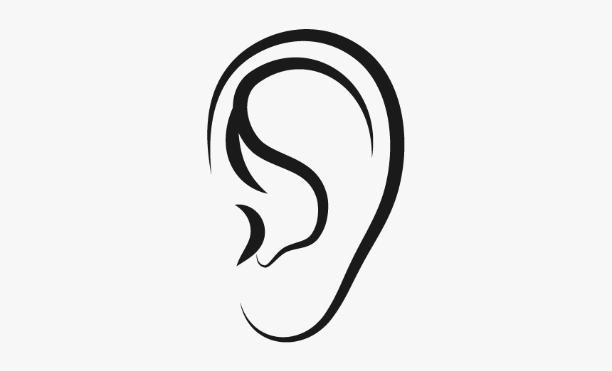 Black And White Image Of Ear, HD Png Download, Free Download
