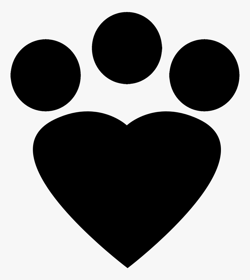 Black Heart Paw Print - Cat Footprint Icon Red Png, Transparent Png, Free Download