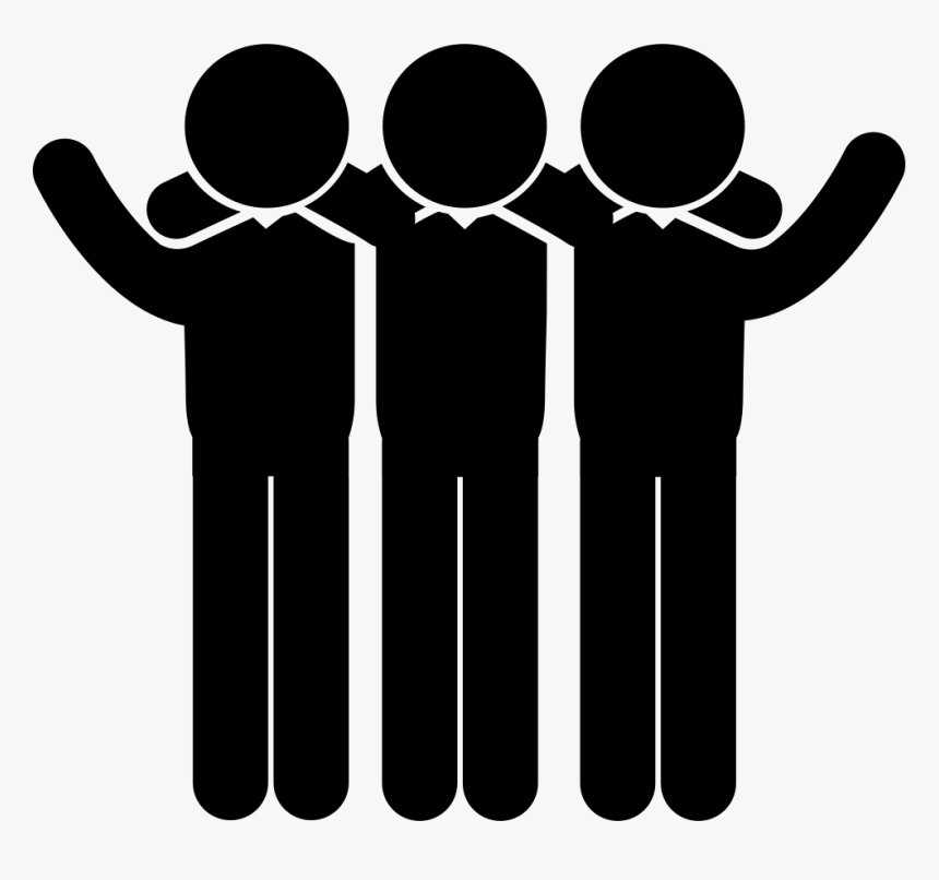 Group Of Three Men Standing Side By Side Hugging Each - Transparent Background Friend Icon, HD Png Download, Free Download