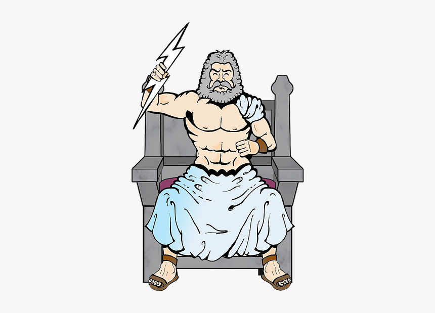 Zeus, Jupiter, God, Lightning Bolt, Throne, Mythology - Zeus Clipart, HD Png Download, Free Download