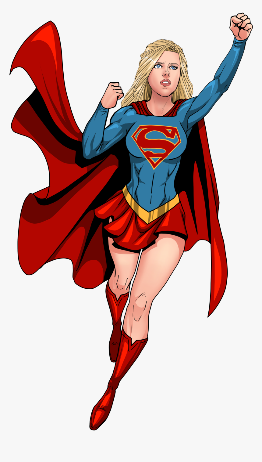 Supergirl By Willnoname - Super Girl Cartoon Drawing, HD Png Download -  kindpng