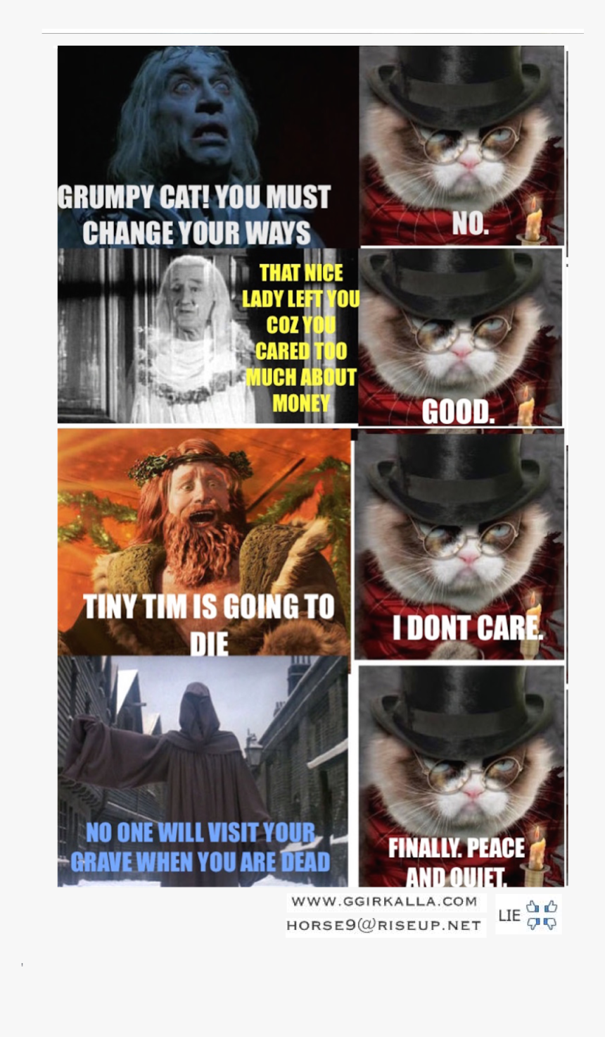 Grumpy Cat You Must Change Your Ways No That Nice Lady - Christmas Carol Ghost Of Christmas, HD Png Download, Free Download