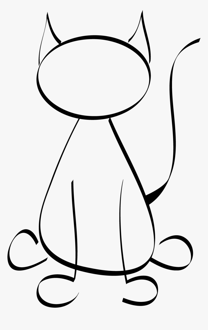 Cat - Stick Figure Art Animal, HD Png Download, Free Download