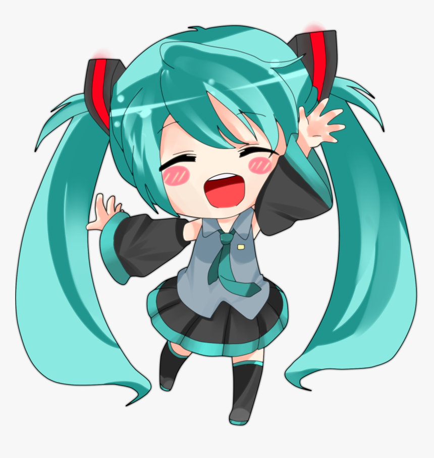 Clipart Black And White Chibi Transparent Vocaloid - Hatsune Miku Chibi Kawaii, HD Png Download, Free Download