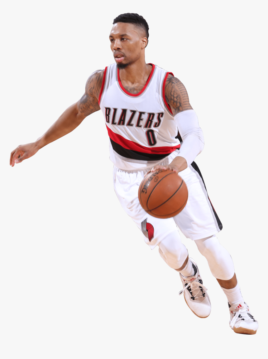 Damian Lillard Dribbling - Basketball Player White Background, HD Png Download, Free Download