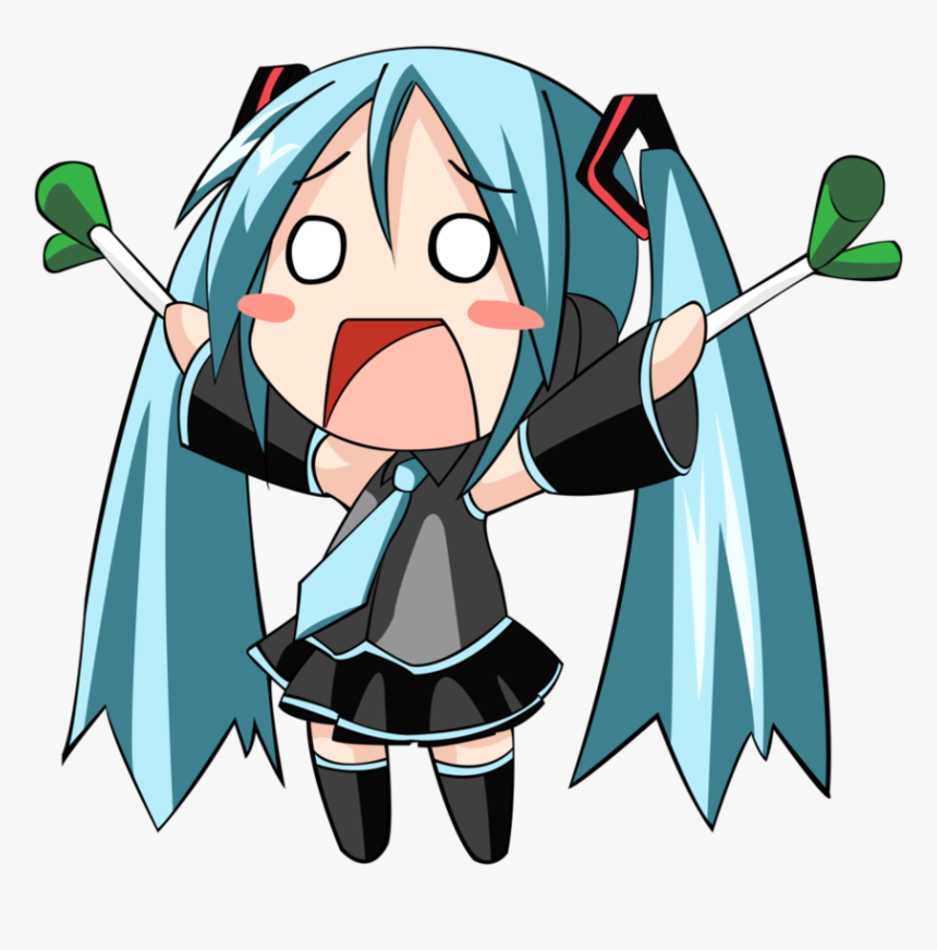 Transparent Panic Clipart - Hatsune Miku Chibi Leek, HD Png Download, Free Download