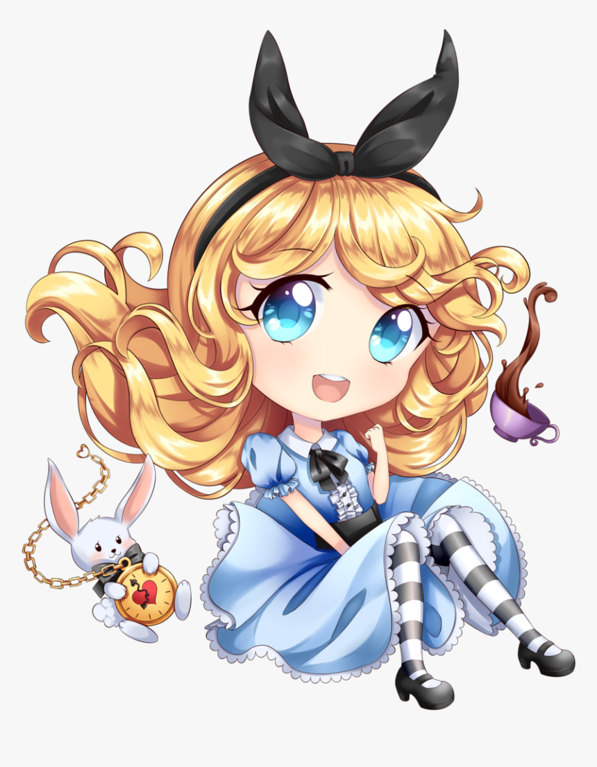 Chibi Anime Hatsune Miku Art Drawing - Chibi Alice In Wonderland Drawings, HD Png Download, Free Download