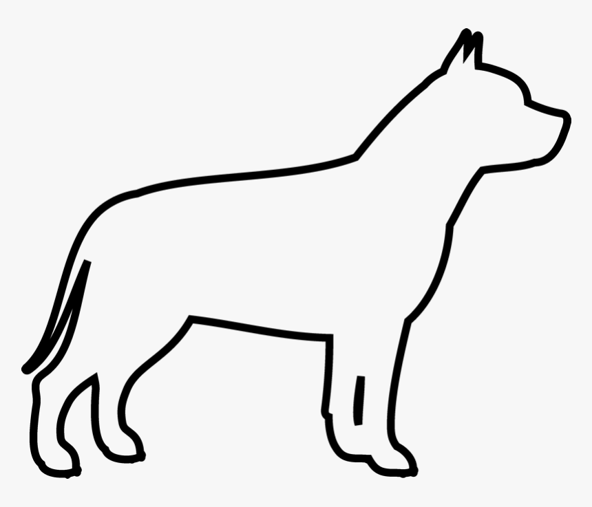 Drawn Pit Bull Baby Pitbull - Pit Bull Dog Outline, HD Png Download, Free Download