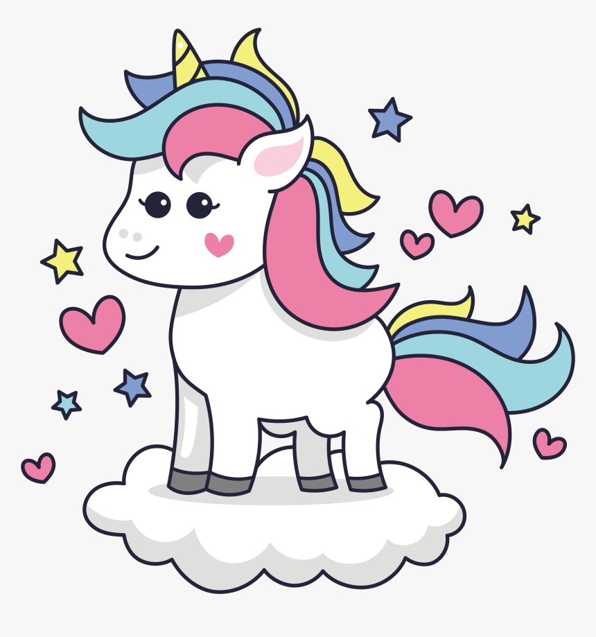 Cute Unicorn On A Cloud, HD Png Download, Free Download