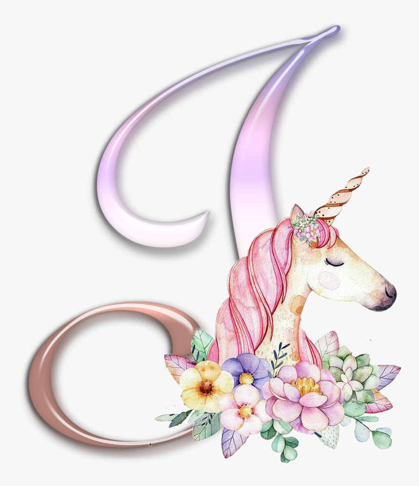 Alfabeto Decorativo Unicórnio Png - Unicorn Happy Birthday Png, Transparent Png, Free Download