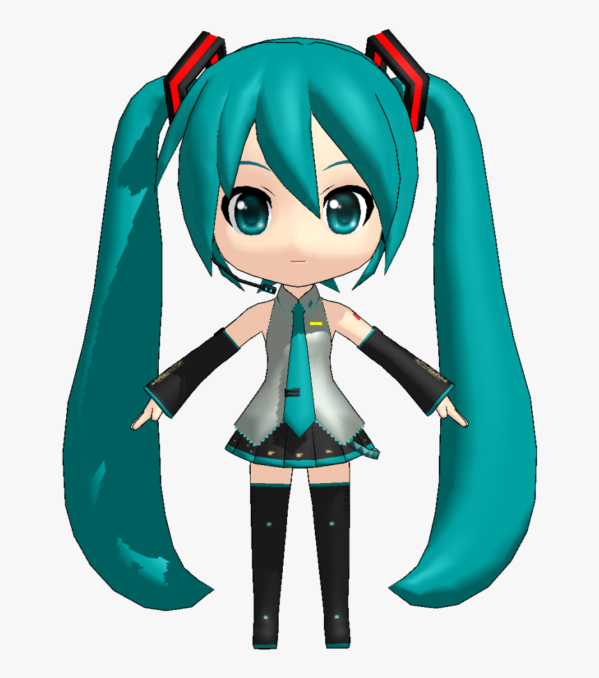 Transparent Hatsune Miku Clipart - Mmd Chibi Hatsune Miku, HD Png Download, Free Download